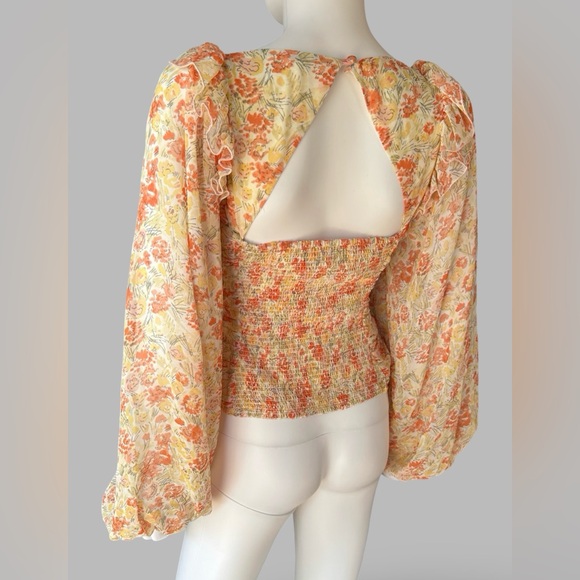 Free People Mabel Floral Printed Boho Blouse Medium NWT - Picture 4 of 8